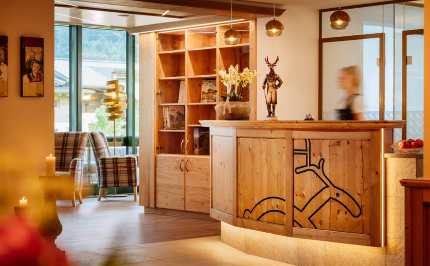 Rezeption im Hirschen Wohlfühlhotel